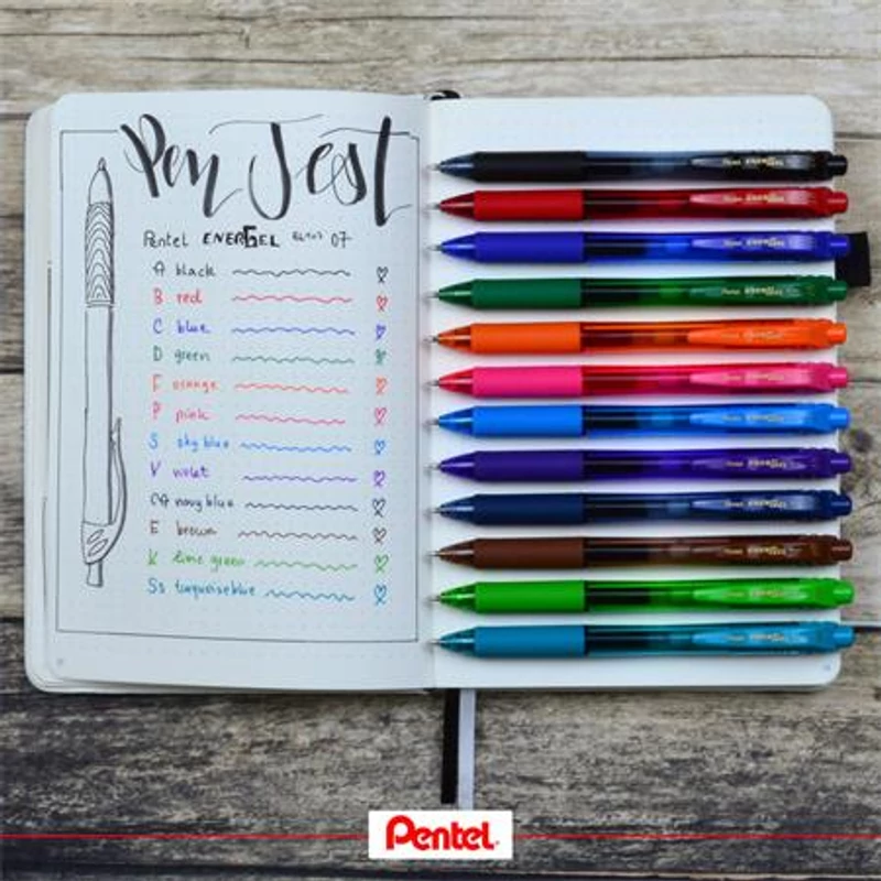 Zseléstoll, 0,35 mm, nyomógombos, PENTEL "EnerGelX BL107", világoszöld,Zseléstoll, 0,35 mm, nyomógombos, PENTEL "EnerGelX BL107", világoszöld