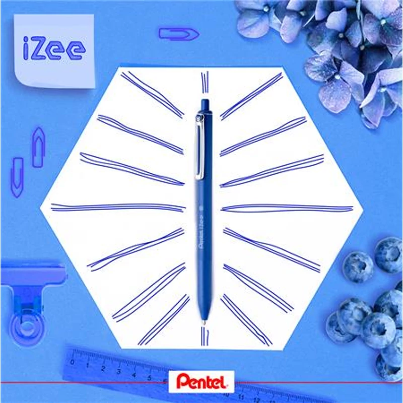 Golyóstoll, 0,35 mm, nyomógombos, PENTEL "iZee", kék,Golyóstoll, 0,35 mm, nyomógombos, PENTEL "iZee", kék,Golyóstoll, 0,35 mm, nyomógombos, PENTEL "iZee", kék