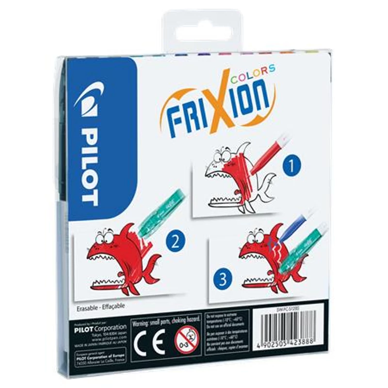 Filctoll készlet, 0,39-0,7 mm, törölhető, PILOT "Frixion Colors", 12 különböző szín