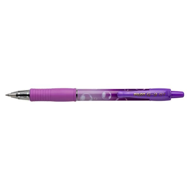 Zseléstoll, 0,32 mm, nyomógombos, PILOT "G-2 Purple Bubble", kék