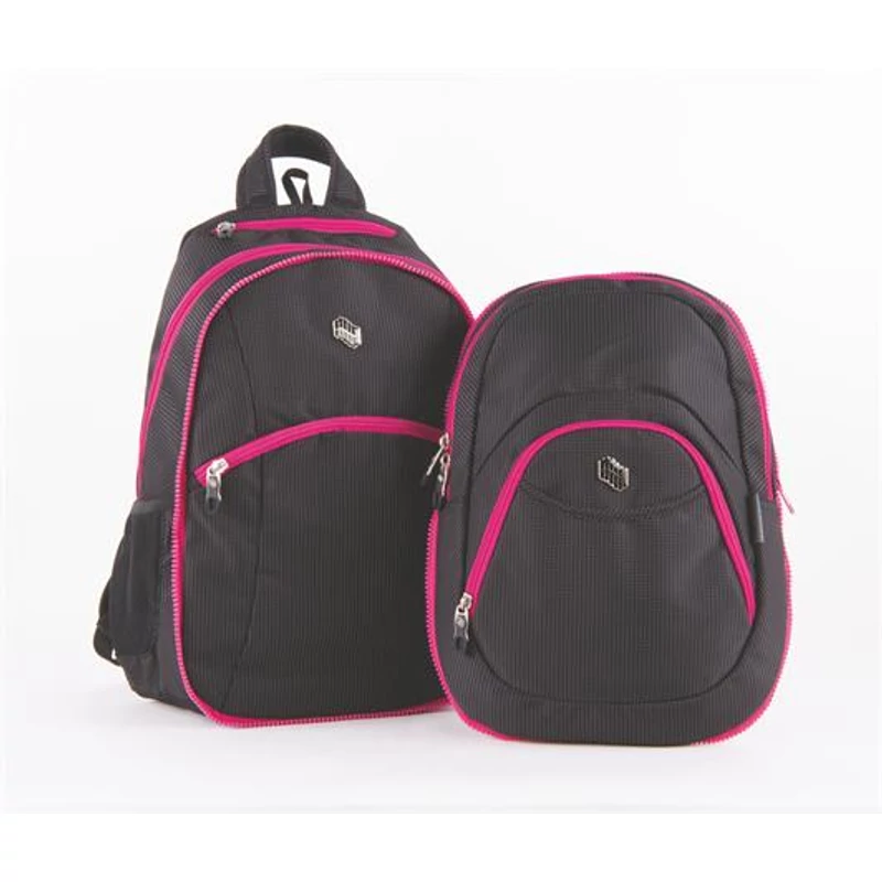 Hátizsák, 2in1, notebook tartóval és audió csatlakozóval, PULSE "Teens", pink-fekete