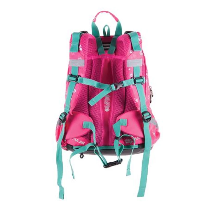 Hátizsák, anatómiai, PULSE "Anatomic Miu Mrrr", zöld-rózsaszín