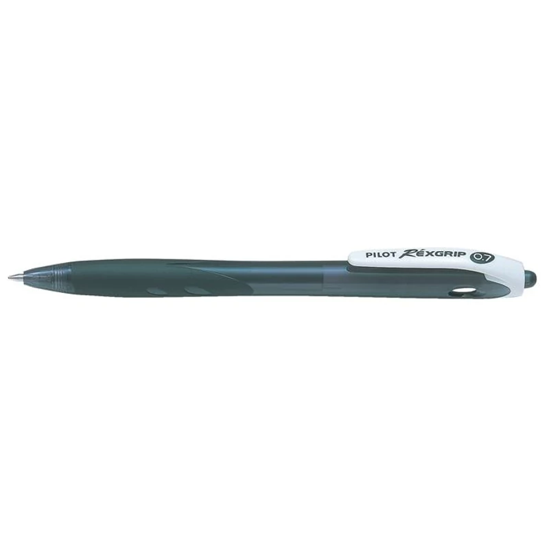 Golyóstoll, 0,22 mm, nyomógombos, PILOT "Rexgrip", fekete