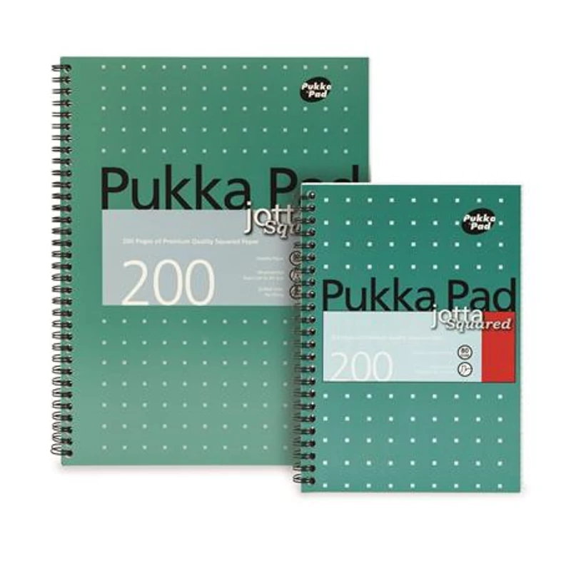 Spirálfüzet, A4 + , vonalas, 100 lap, PUKKA PAD, „Metallic Jotta”