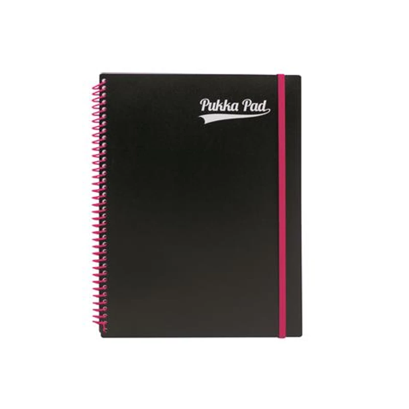 Spirálfüzet, A4 + , vonalas, 100 lap, PUKKA PAD, „Neon notepad”