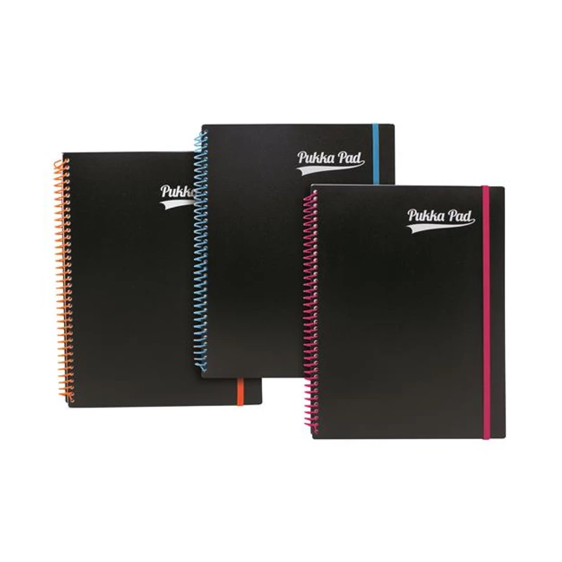 Spirálfüzet, A4 + , vonalas, 100 lap, PUKKA PAD, „Neon notepad”