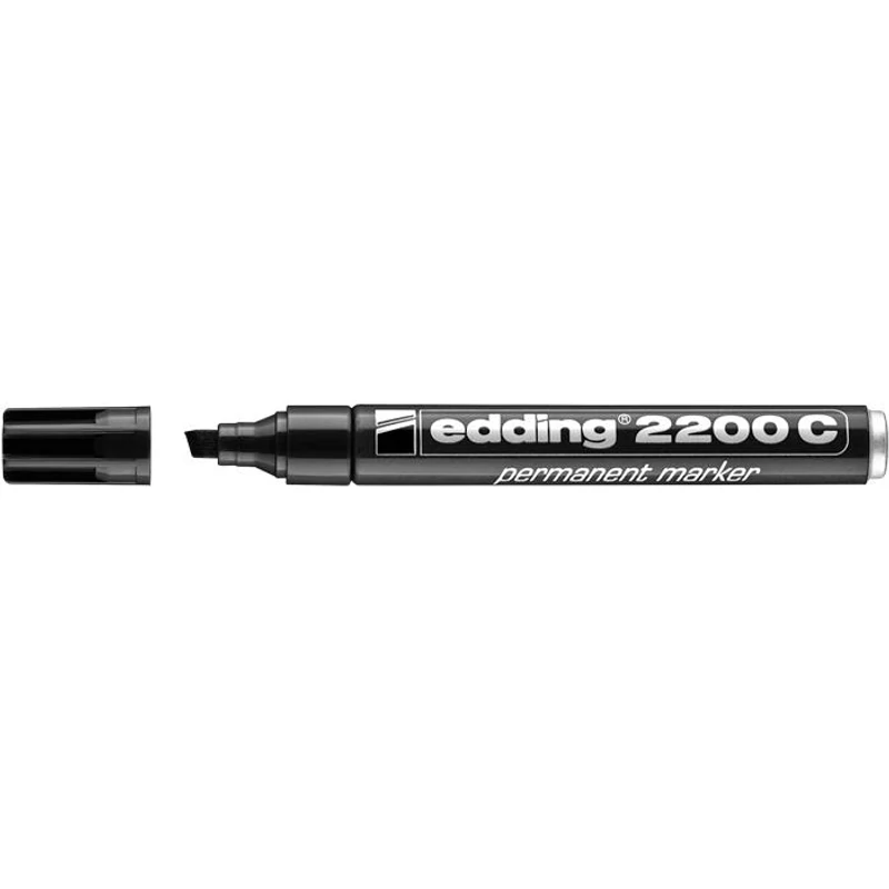 Alkoholos marker, 1-5 mm, vágott, EDDING "2200", fekete