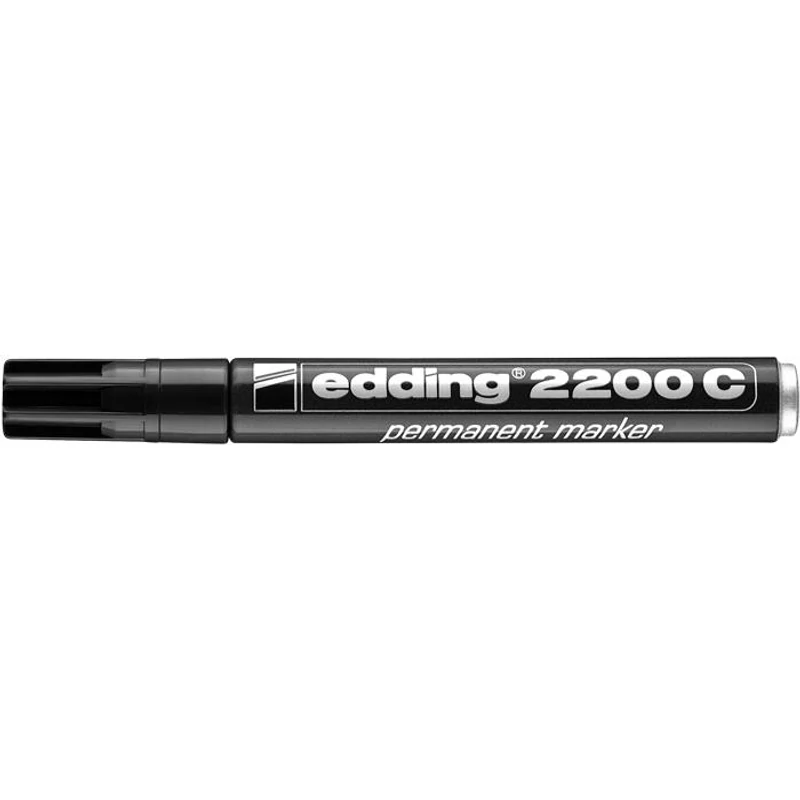 Alkoholos marker, 1-5 mm, vágott, EDDING "2200", fekete