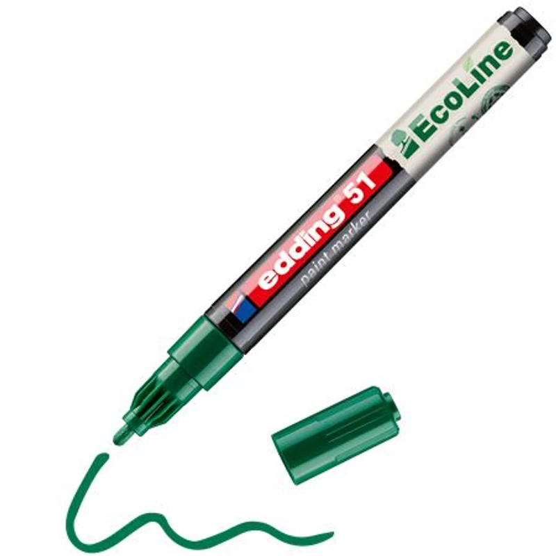 Lakkmarker, 1-2 mm, EDDING "51", zöld
