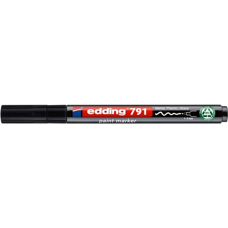 Lakkmarker, 1-2 mm, PCR, EDDING "791", fekete