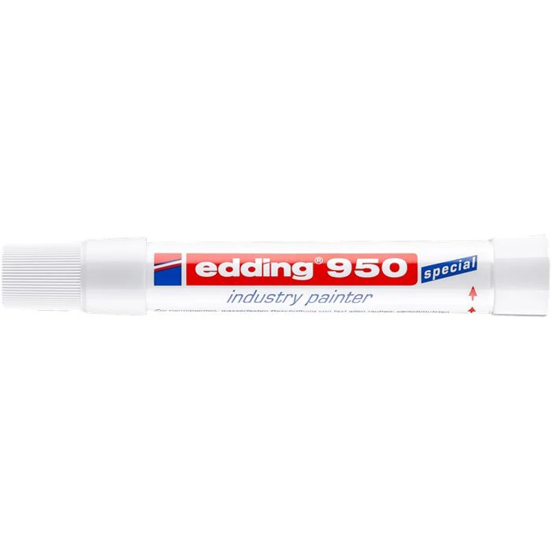 Jelölő marker, 10 mm, kúpos, EDDING "950", fehér