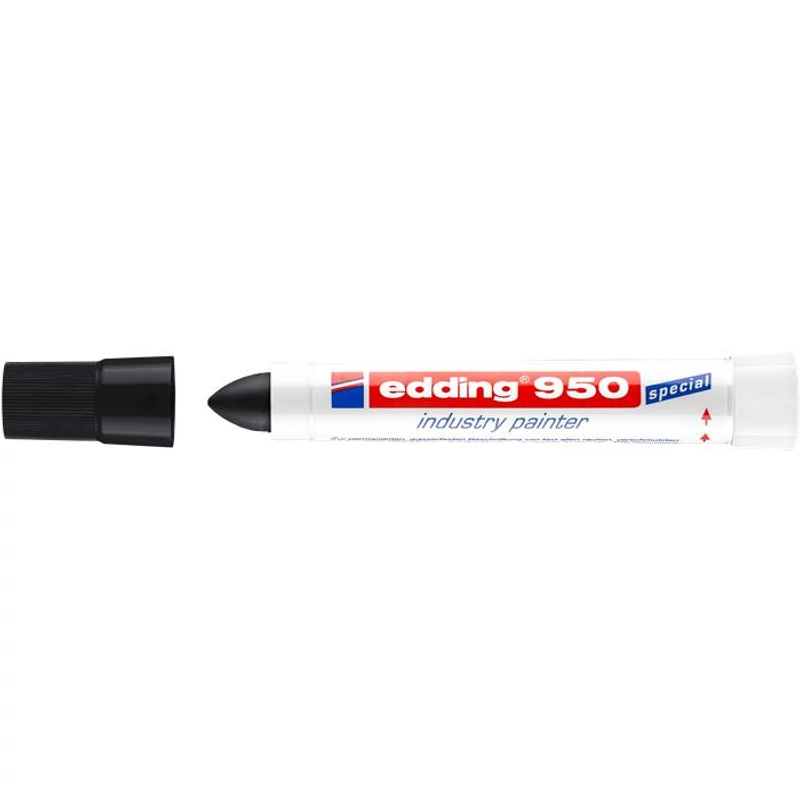 Jelölő marker, 10 mm, kúpos, EDDING "950", fekete