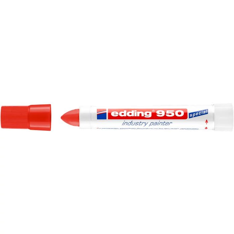 Jelölő marker, 10 mm, kúpos, EDDING "950", piros