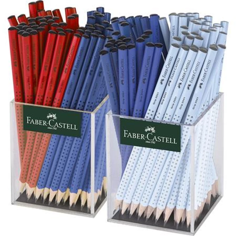 Grafitceruza display, B, háromszögletű, FABER-CASTELL "Grip 2001", vegyes