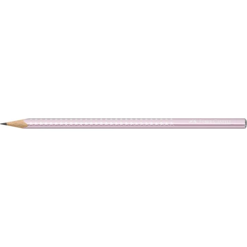 Grafitceruza, B, háromszögletű, FABER-CASTELL "Sparkle", metál rózsaszín