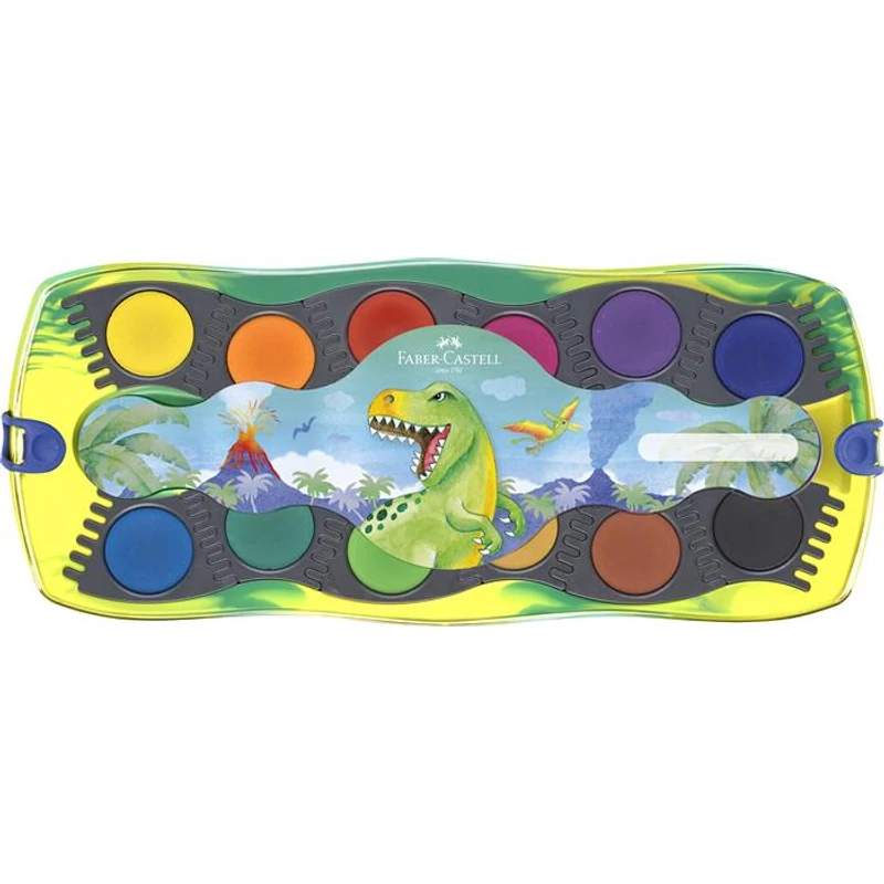 Vízfesték, 12 darabos, összeilleszthető, FABER-CASTELL "Dinoszaurusz" + 1 tubus fehér tempera + dinoszaurusz matrica,Vízfesték, 12 darabos, összeilleszthető, FABER-CASTELL "Dinoszaurusz" + 1 tubus fehér tempera + dinoszaurusz matrica,Vízfesték, 12 darabos, összeilleszthető, FABER-CASTELL "Dinoszaurusz" + 1 tubus fehér tempera + dinoszaurusz matrica,Vízfesték, 12 darabos, összeilleszthető, FABER-CASTELL "Dinoszaurusz" + 1 tubus fehér tempera + dinoszaurusz matrica