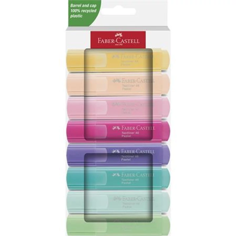 Szövegkiemelő készlet, 1-5 mm, FABER-CASTELL "1546 Pastel", 8 különböző szín