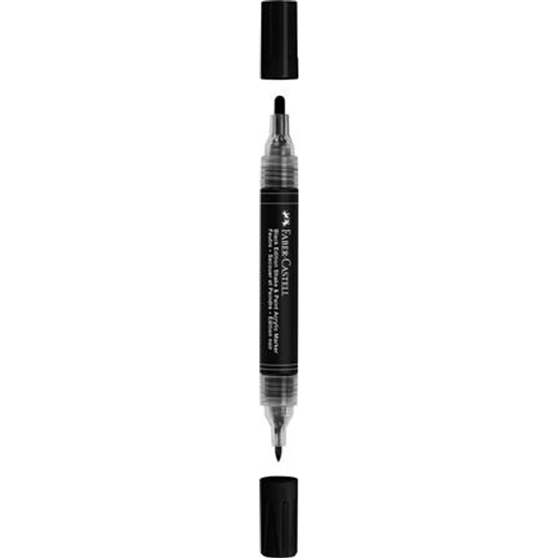 Dekormarker, 1,0 / 3,0 mm, kétvégű, akril, FABER-CASTELL "Shake&Paint", fekete