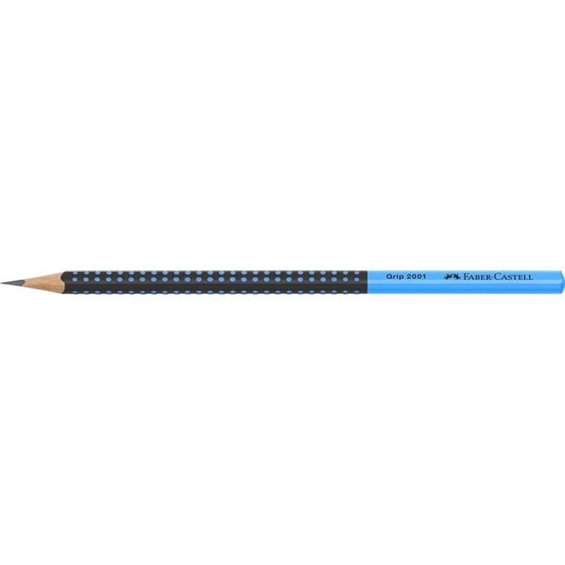 Grafitceruza, HB, háromszögletű, FABER-CASTELL "Grip 2001", fekete, kék