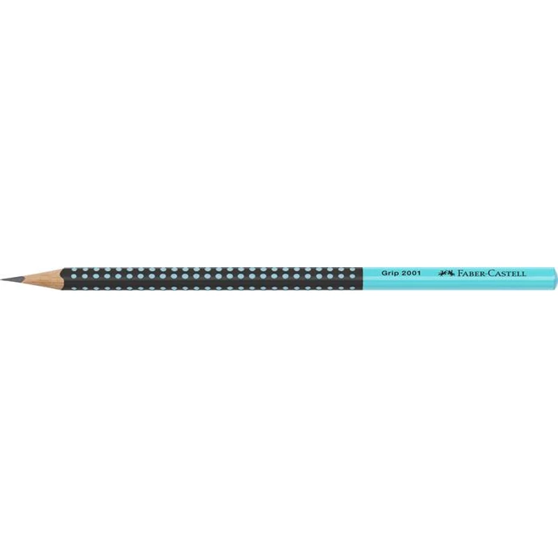 Grafitceruza, HB, háromszögletű, FABER-CASTELL "Grip 2001", fekete, türkiz