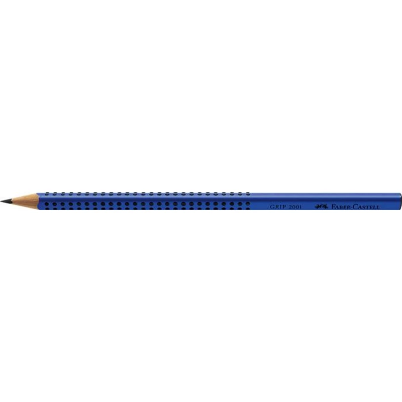 Grafitceruza, B, háromszögletű, FABER-CASTELL "Grip 2001", kék