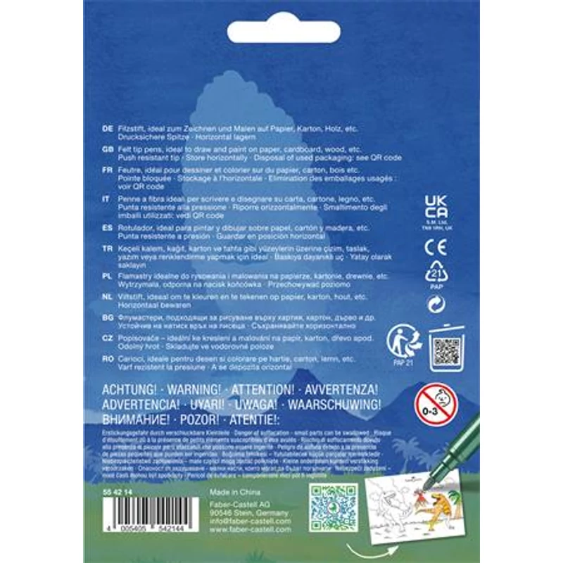 Filctoll készlet, FABER-CASTELL "Dinoszaurusz" 10 különböző szín + 3 metál,Filctoll készlet, FABER-CASTELL "Dinoszaurusz" 10 különböző szín + 3 metál,Filctoll készlet, FABER-CASTELL "Dinoszaurusz" 10 különböző szín + 3 metál