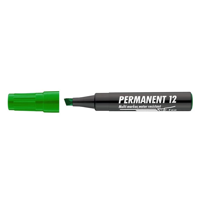 Alkoholos marker, 1-4 mm, vágott, ICO "Permanent 12", zöld