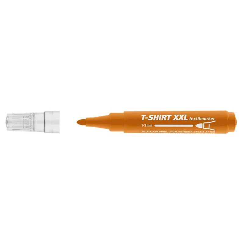 Textilmarker, 1-3 mm, kúpos, ICO "XXL T-Shirt", barna