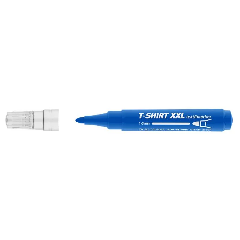 Textilmarker, 1-3 mm, kúpos, ICO "XXL T-Shirt", kék