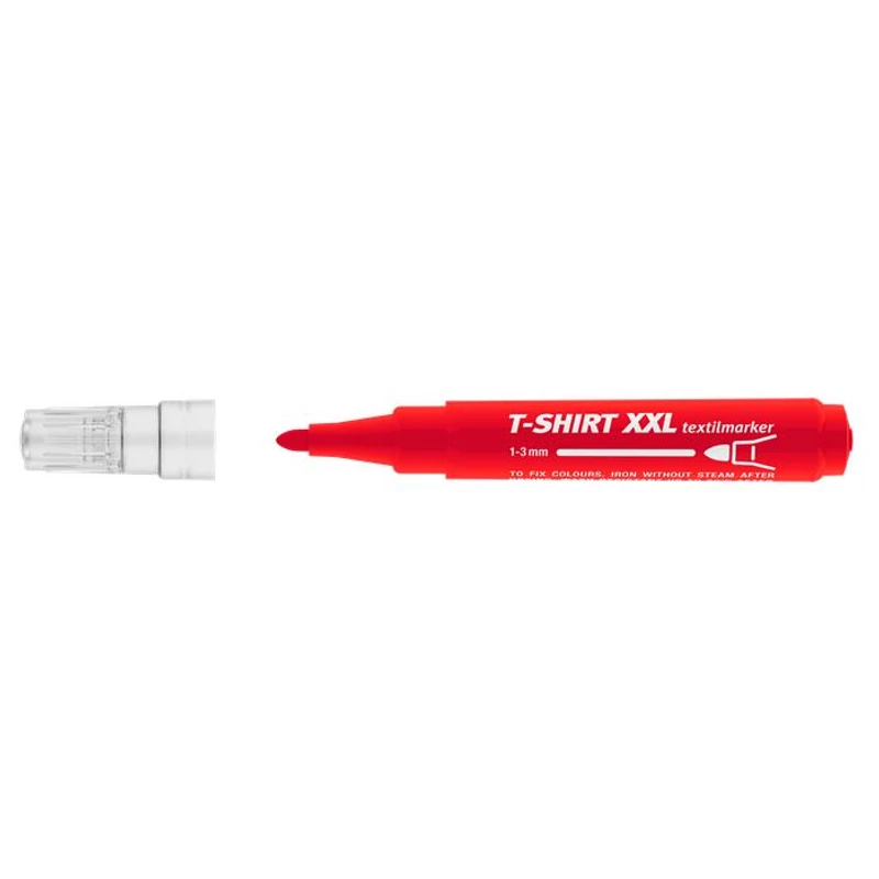 Textilmarker, 1-3 mm, kúpos, ICO "XXL T-Shirt", piros
