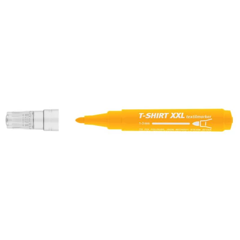 Textilmarker, 1-3 mm, kúpos, ICO "XXL T-Shirt", sárga
