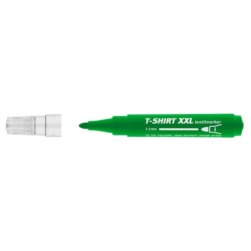 Textilmarker, 1-3 mm, kúpos, ICO "XXL T-Shirt", zöld