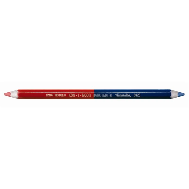 Postairón, hatszögletű, vastag, KOH-I-NOOR "3423", piros-kék