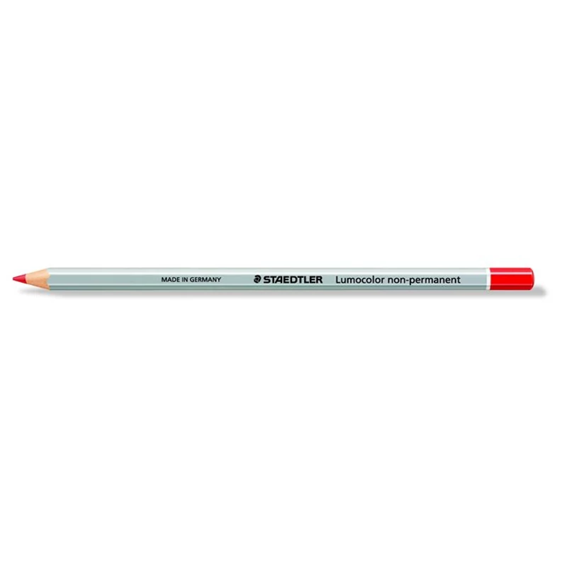 Jelölőceruza, hatszögletű, mindenre író, lemosható (omnichrom), STAEDTLER "Lumocolor 108", piros