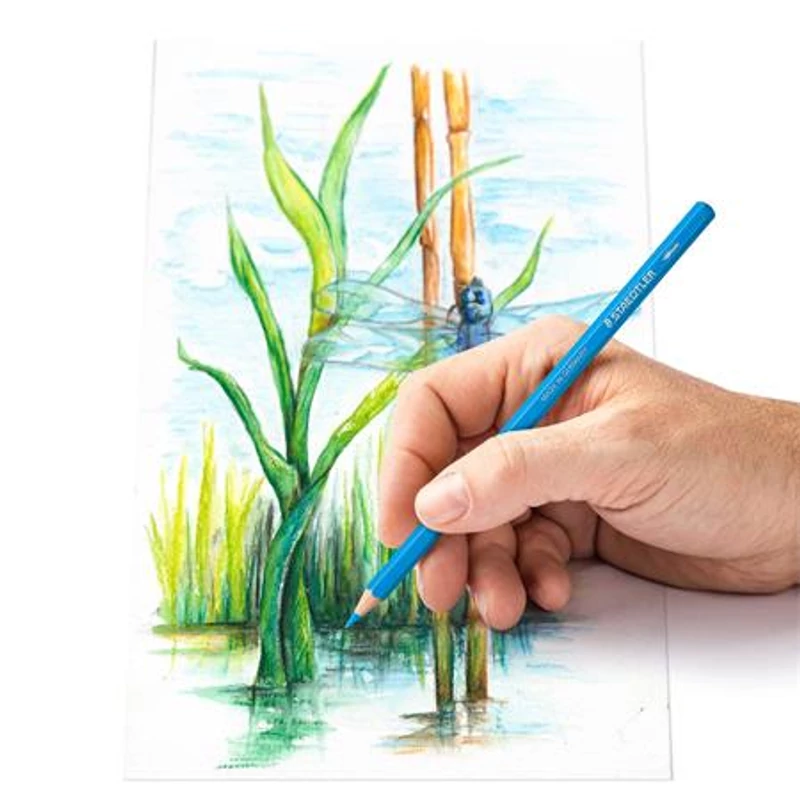 Akvarell ceruza készlet, hatszögletű, STAEDTLER® "146 10C", 12 különböző szín,Akvarell ceruza készlet, hatszögletű, STAEDTLER® "146 10C", 12 különböző szín