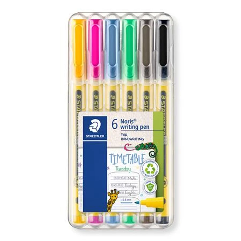 Tűfilc készlet, 0,6 mm, STAEDTLER "Noris® 307", 6 különböző szín