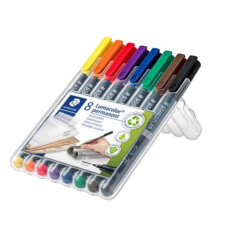 Alkoholos marker készlet, OHP, 0,6 mm, STAEDTLER "Lumocolor® 318 F", 8 különböző szín,Alkoholos marker készlet, OHP, 0,6 mm, STAEDTLER "Lumocolor® 318 F", 8 különböző szín,Alkoholos marker készlet, OHP, 0,6 mm, STAEDTLER "Lumocolor® 318 F", 8 különböző szín