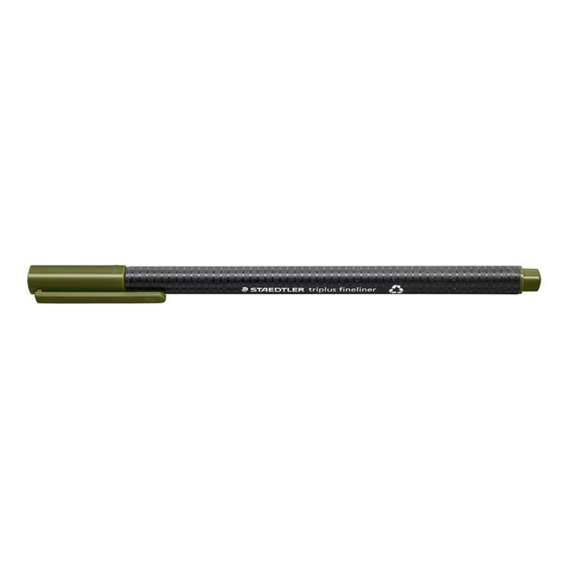 Tűfilc, 0,3 mm, STAEDTLER "Triplus 334", olivazöld