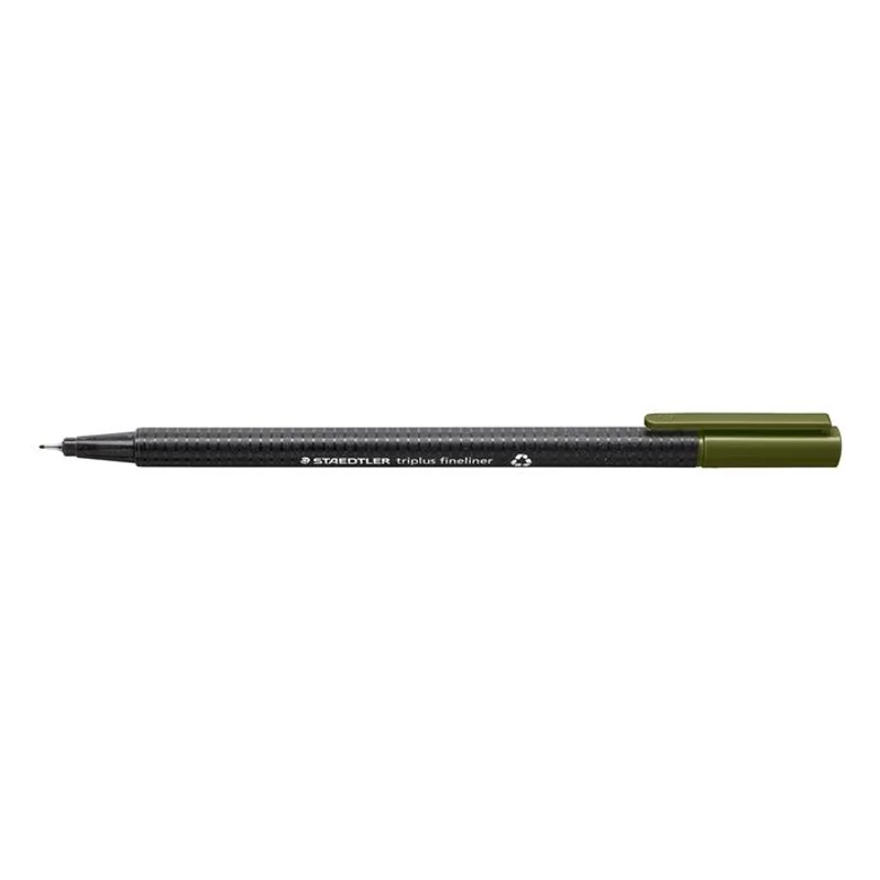 Tűfilc, 0,3 mm, STAEDTLER "Triplus 334", olivazöld