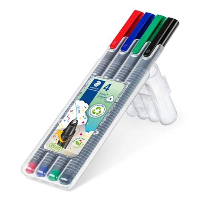 Tűfilc készlet, 0,3 mm, STAEDTLER "Triplus 334", 4 különböző szín,Tűfilc készlet, 0,3 mm, STAEDTLER "Triplus 334", 4 különböző szín,Tűfilc készlet, 0,3 mm, STAEDTLER "Triplus 334", 4 különböző szín