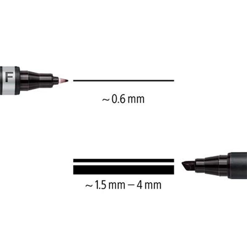 Alkoholos marker, 0,6 / 1,5 mm, kúpos, kétvégű, STAEDTLER "Lumocolor® duo 348", fekete