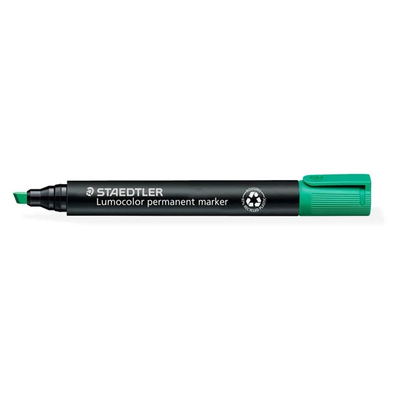 Alkoholos marker, 2-5 mm, vágott, STAEDTLER "Lumocolor® 350", zöld