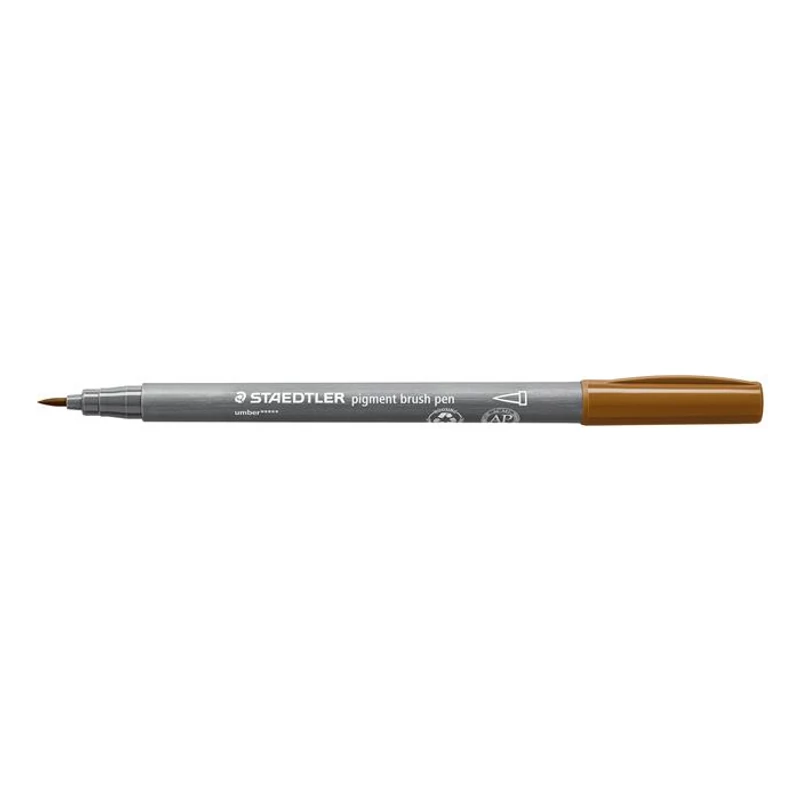 Ecsetirón készlet, STAEDTLER "Pigment brush 371", 12 különböző természeti szín