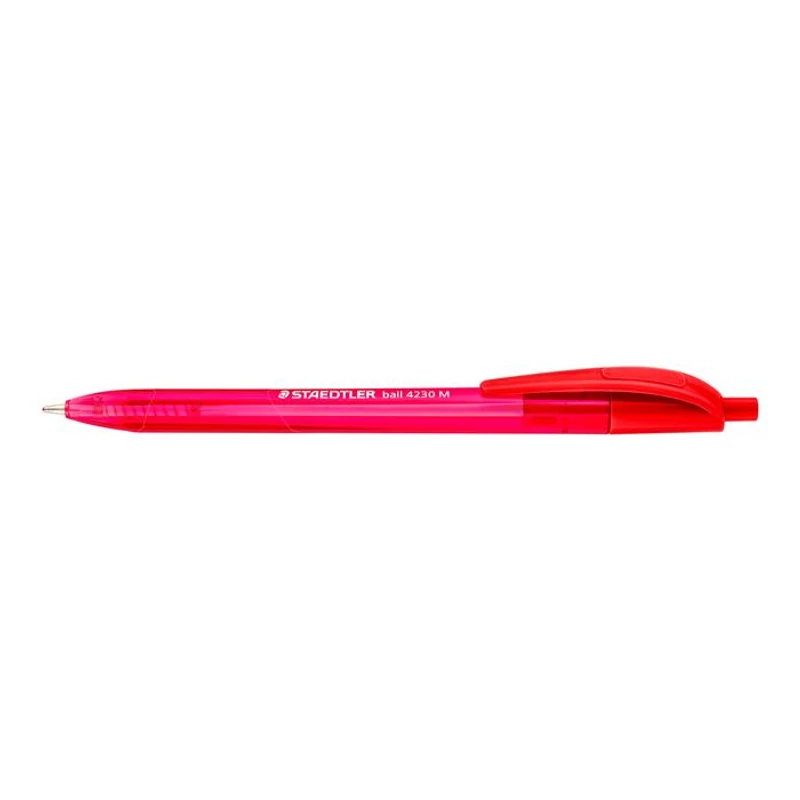 Golyóstoll, 1 mm, nyomógombos, STAEDTLER "Ball 423 M", piros