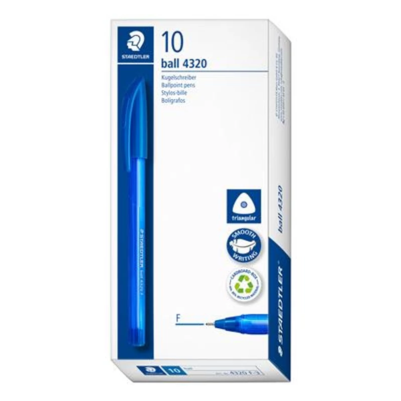 Golyóstoll, 0,3 mm, kupakos, STAEDTLER "Ball 432", kék