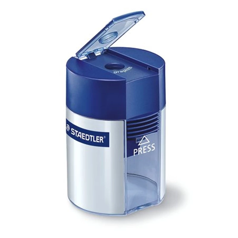 Hegyező, egylyukú, tartályos, STAEDTLER "511", kék,Hegyező, egylyukú, tartályos, STAEDTLER "511", kék