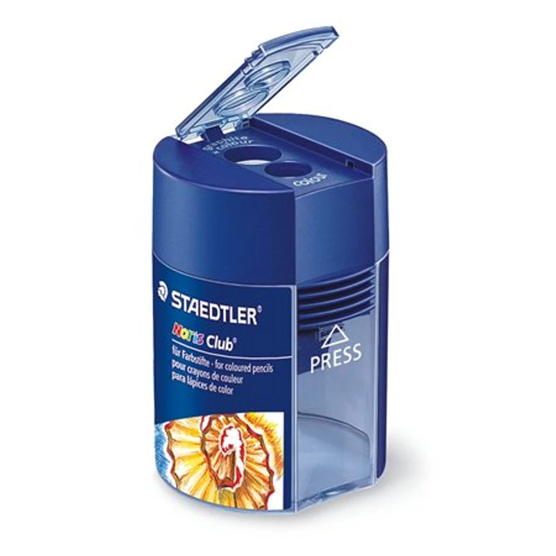 Hegyező, kétlyukú, tartályos, STAEDTLER "Noris 512 F", kék,Hegyező, kétlyukú, tartályos, STAEDTLER "Noris 512 F", kék