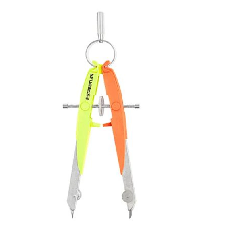 Körző készlet, precíziós, 2 darabos, STAEDTLER "Mars Comfort 556", neon sárga / narancs
