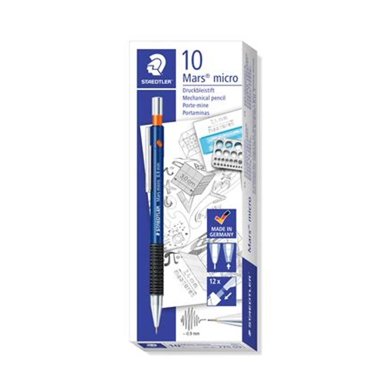 Nyomósirón, 0,9 mm, STAEDTLER "Mars micro 775", kék