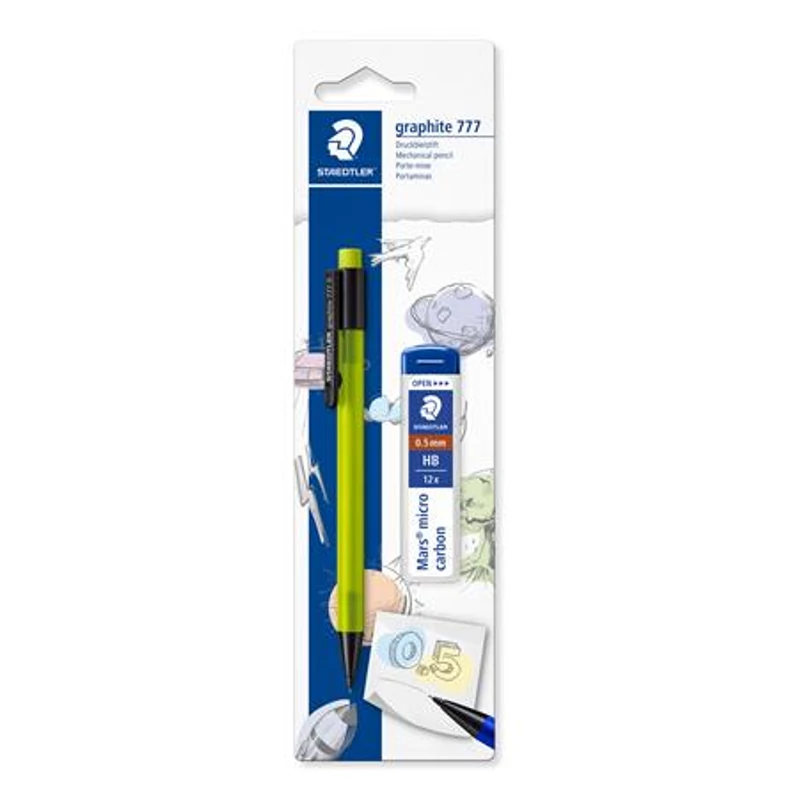 Nyomósirón és grafitbél, 0,5 mm, STAEDTLER "Graphite 777", vegyes színek